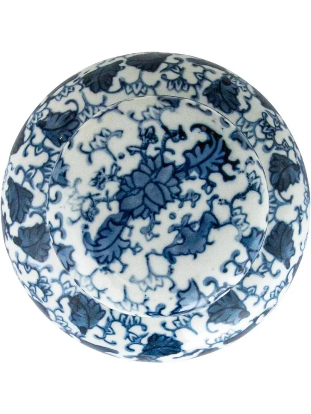 Chic Blue & White Ceramic Ginger Jar with Lid - Stylish Home Decor Accent